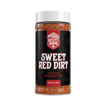 Sweet Red Dirt barbecue rub by Bartlow's BBQ—premium seasoning for ribs, brisket, and grilled meats.