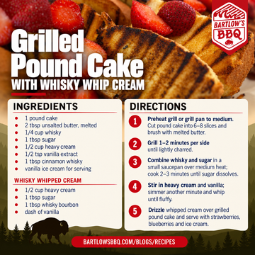 Grilled Pound Cake with Whisky Whip Cream
