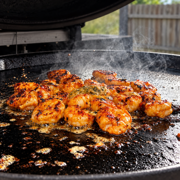 Cowboy Butter Shrimp on the Kamado Joe Karbon Steel Griddle (Tacos) — food photo