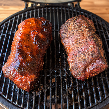 Kamado Joe Pulled Pork Recipe - Carolina vs Texas Pork Butt Comparison — food photo