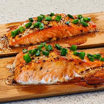 How to Cook Salmon on Cedar Planks? No Turf All Surf on a Charcoal Grill — food photo