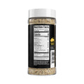 Bartlow's BBQ Dust Bowl rub nutrition label—ingredients and serving details for premium seasoning.