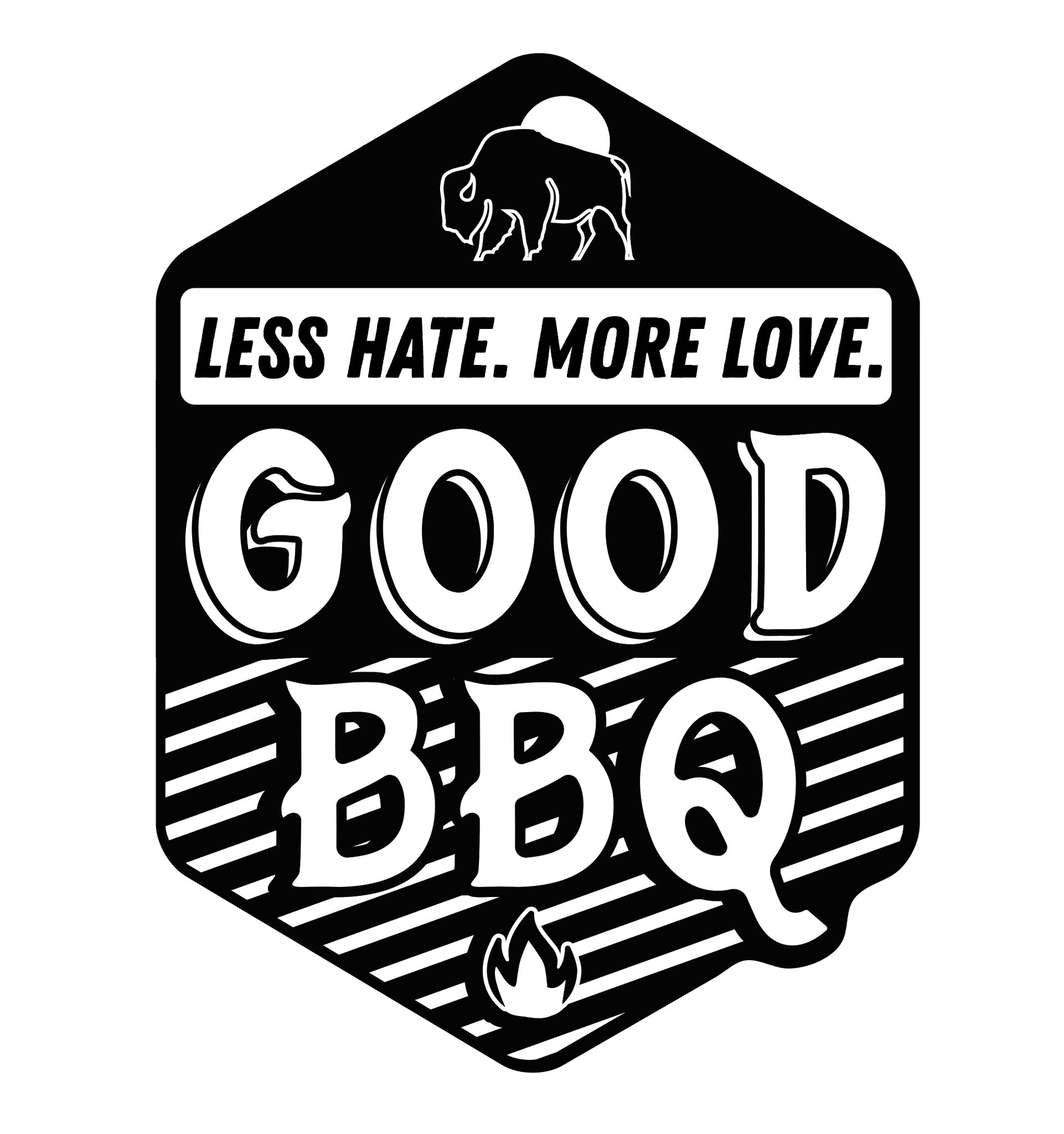 Less Hate More Love Good BBQ Sticker
